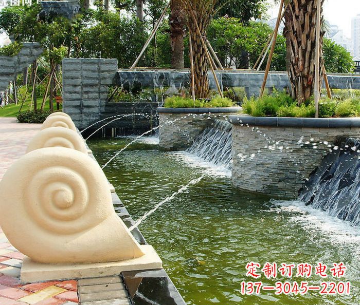 吉林园林景观蜗牛喷泉石雕