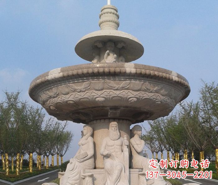 吉林园林景观西方人物喷泉石雕 (2)