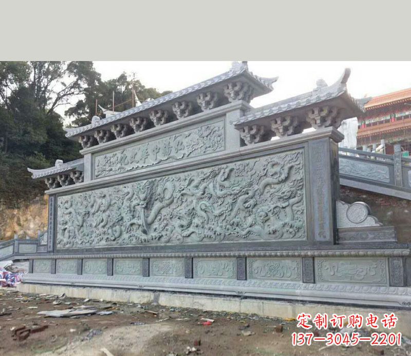 吉林园林九龙壁景观石雕 (2)