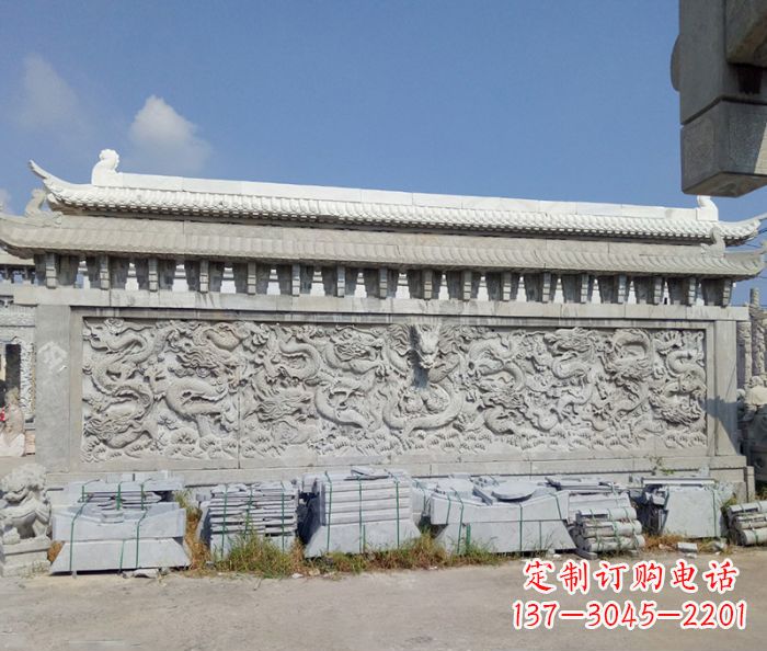 吉林园林九龙壁石雕影壁 (3)
