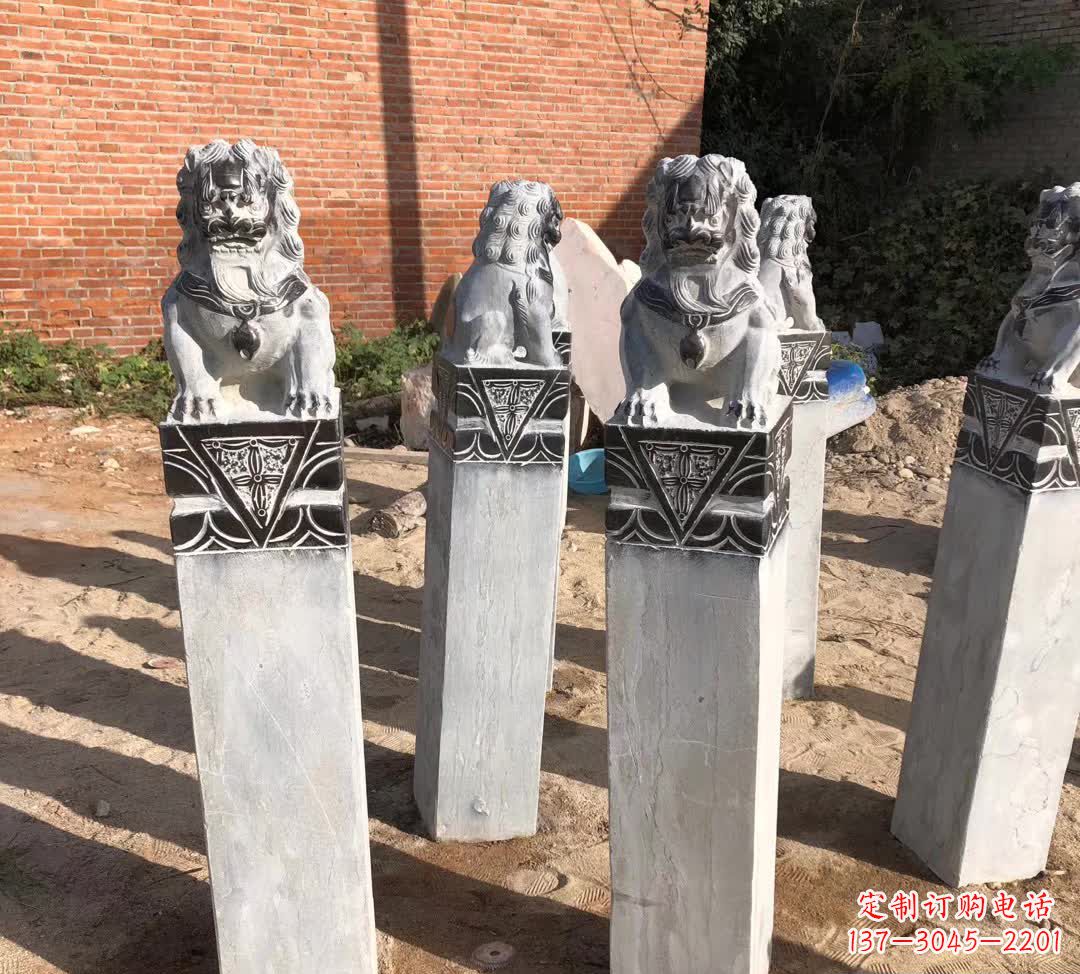 吉林园林石雕狮子拴马桩