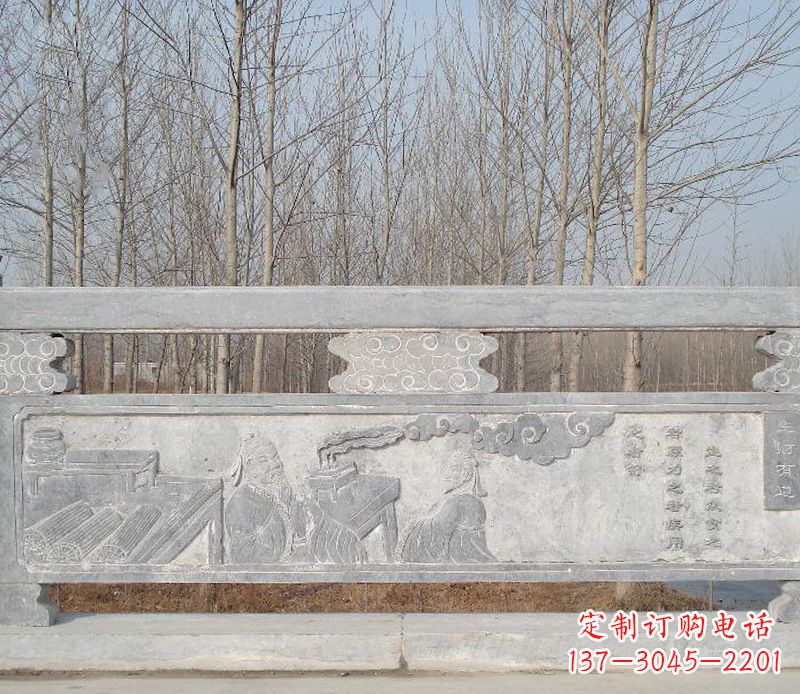 吉林园林石浮雕栏板景观石雕 (3)