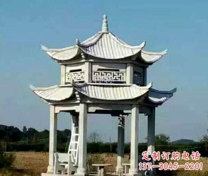 吉林园林双层石雕凉亭 (2)