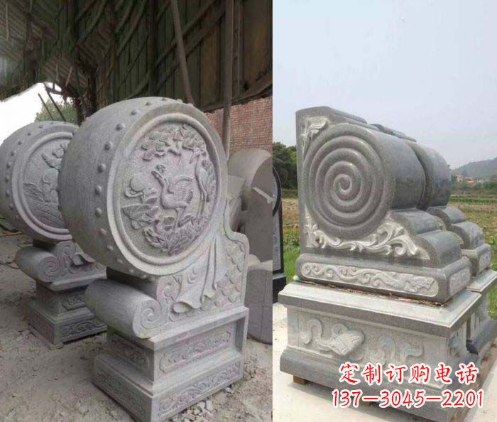 吉林招财抱鼓石大理石门墩