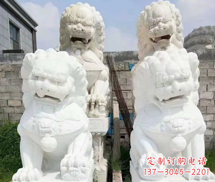 吉林招财动物汉白玉狮子石雕
