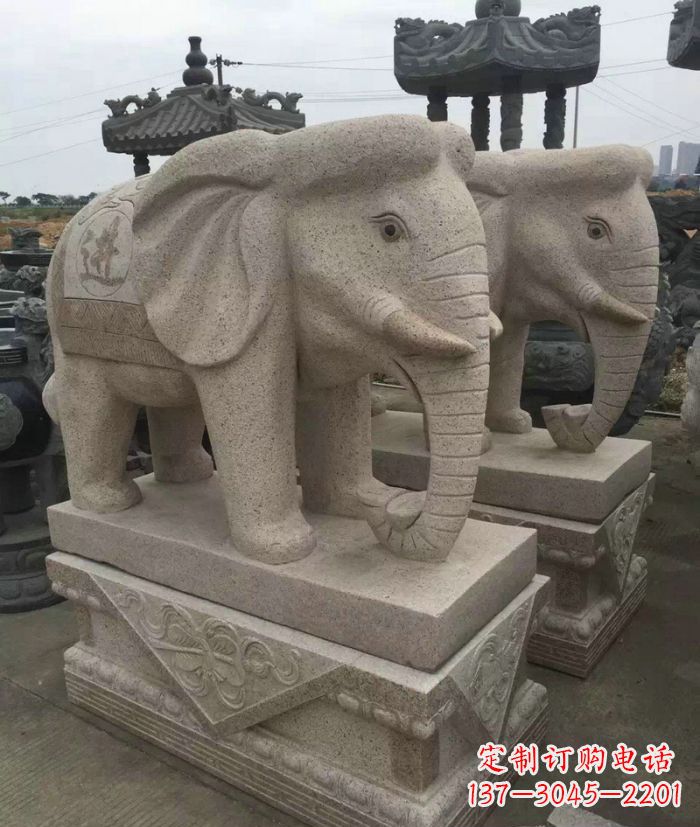 吉林招财进宝大理石大象石雕