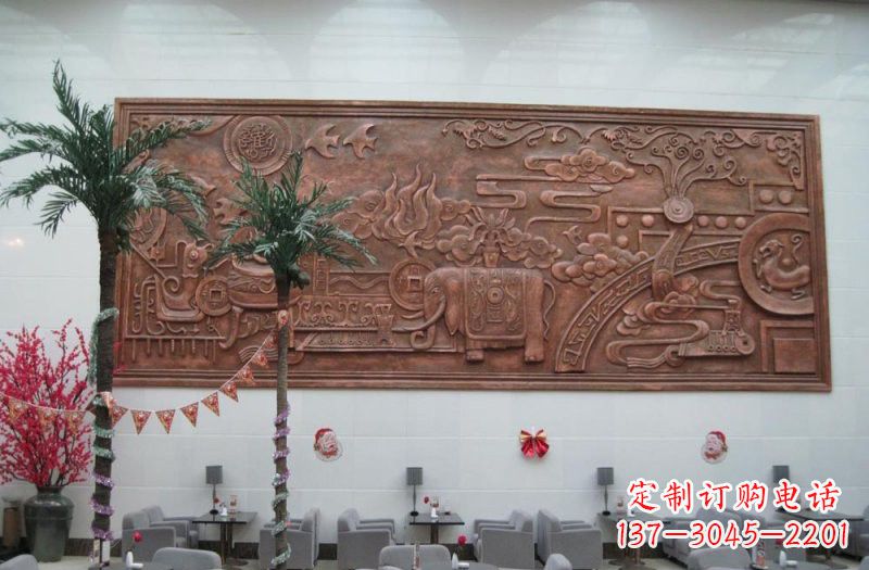 吉林招财进宝大象铜浮雕