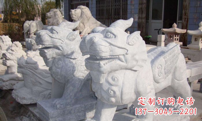 吉林招财神兽大理石貔貅石雕