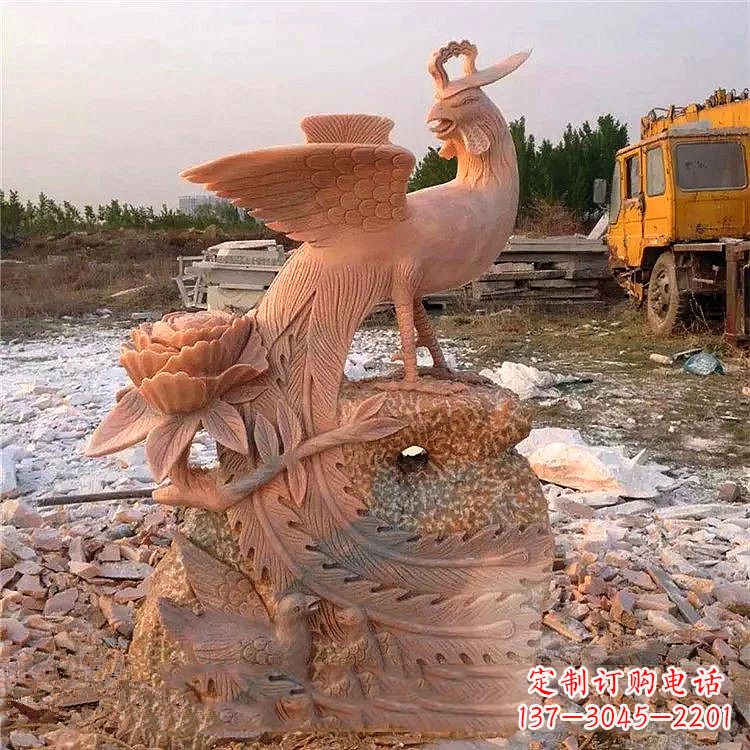 吉林中国古代传说中的瑞鸟凤凰牡丹石雕