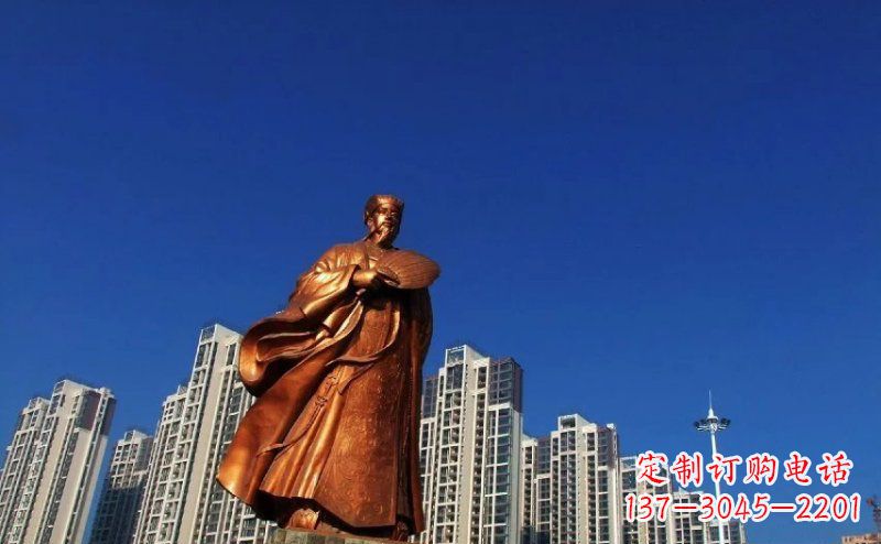 吉林诸葛亮古代名人铜雕 (2)