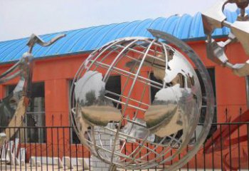 吉林学校不锈钢地球仪雕塑