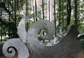 吉林园林不锈钢海浪抽象雕塑