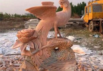 吉林中国古代传说中的瑞鸟凤凰牡丹石雕