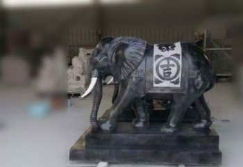 吉林中国黑石材大象雕塑