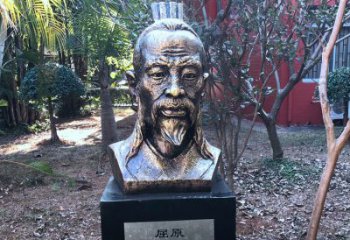 吉林中国历史名人战国时期著名爱国诗人屈原铸铜头像雕塑
