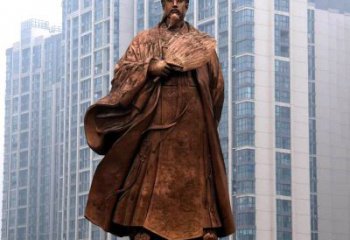 吉林诸葛亮城市景观铜雕像-中国古代著名人物三国谋士卧龙先生雕塑
