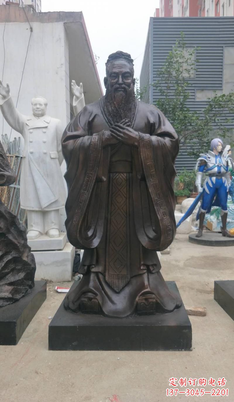 吉林铸铜孔子雕塑