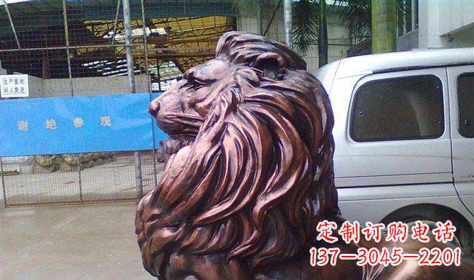 吉林紫铜西洋狮子铜雕 (2)