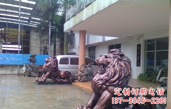 吉林紫铜西洋狮子铜雕