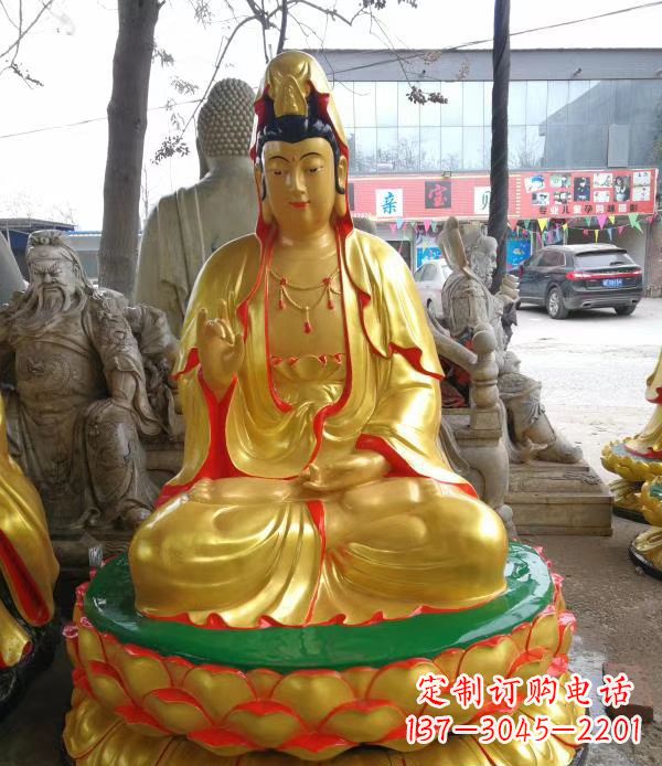 吉林宗教庙宇玻璃钢观音菩萨雕像