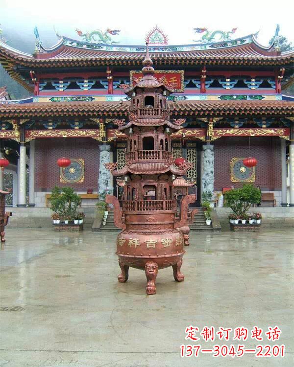 吉林宗教庙宇香炉铜雕