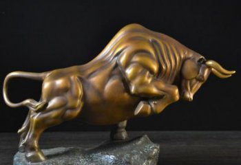 吉林铸铜开拓牛企业精神文化雕塑 摆件