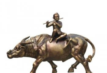 吉林铸铜牧童牛雕塑