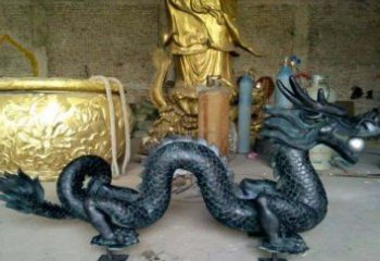 吉林铸铜双龙戏珠广场铜雕