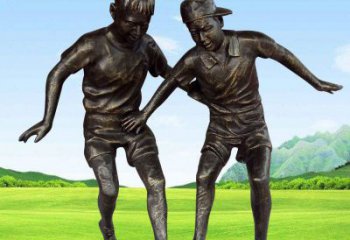 吉林铸铜踢足球的儿童