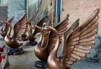 吉林铸铜天鹅喷水动物喷泉雕塑
