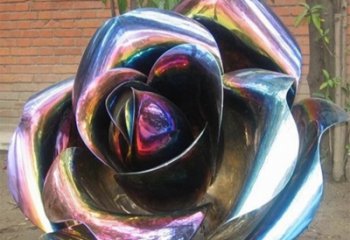 吉林彩色创意不锈钢玫瑰雕塑