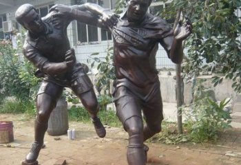 吉林足球运动公园人物铜雕