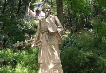 吉林祖冲之公园雕塑-砂岩雕刻的历史名人古代数学家