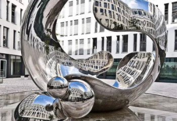 吉林景观雕塑-户外广场大型抽象不锈钢镜面景观雕塑