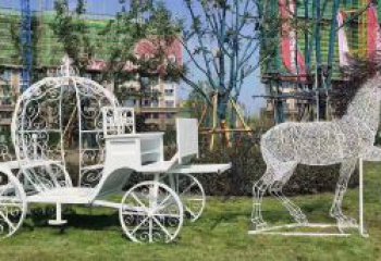 吉林马车雕塑-小区花园广场创意镂空不锈钢马车雕塑