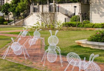 吉林蚂蚁雕塑-户外公园大型不锈钢镂空蚂蚁雕塑